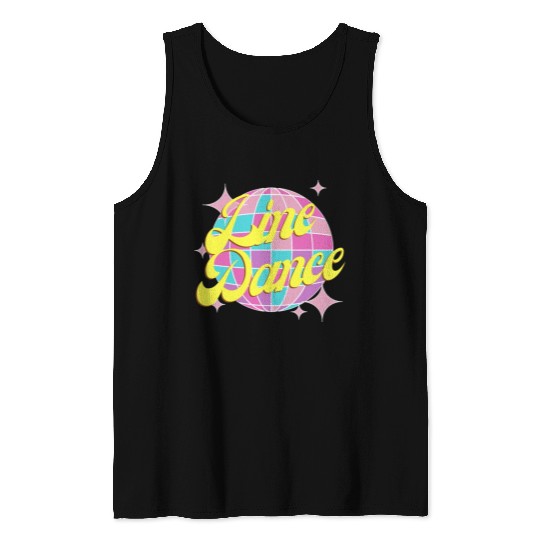Line dance disco ball in fun neon party colors Tank Tops