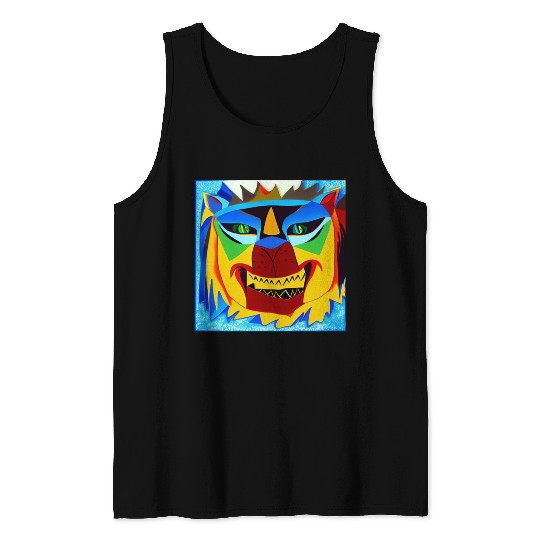 abstract lion Tank Tops