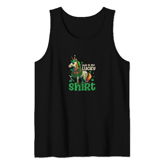 Irish Unicorn St Patricks Lucky Outfit Tank Tops