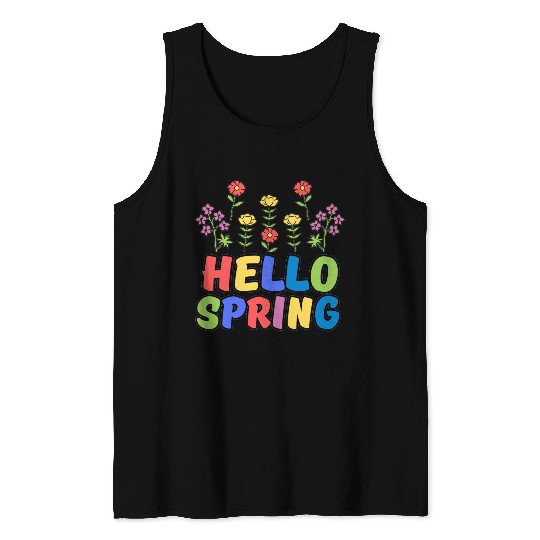 hello spring Tank Tops