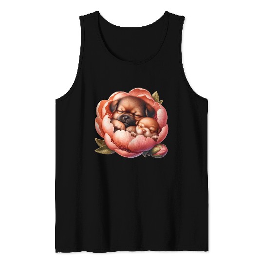 Dogs Sleeping In Flower Tank Tops