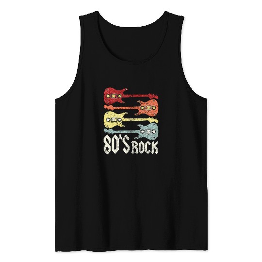 80s Rock Band Guitar Cassette Tape 1980s Tank Tops