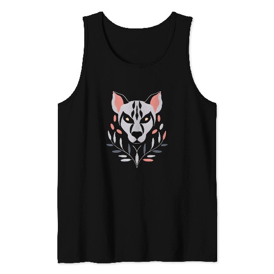 Hyena Symmetrical Design Tank Tops