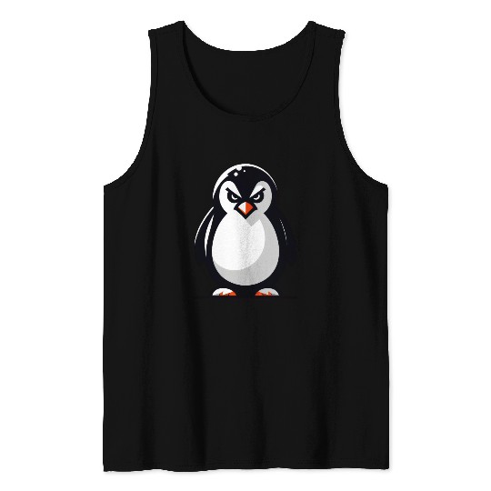 Evil Penguin with Bad Look Tank Tops