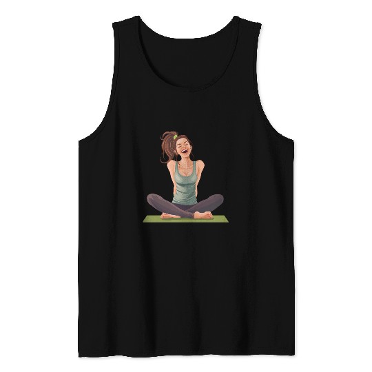 Joyful Yoga Moment Meditation Pose Tank Tops