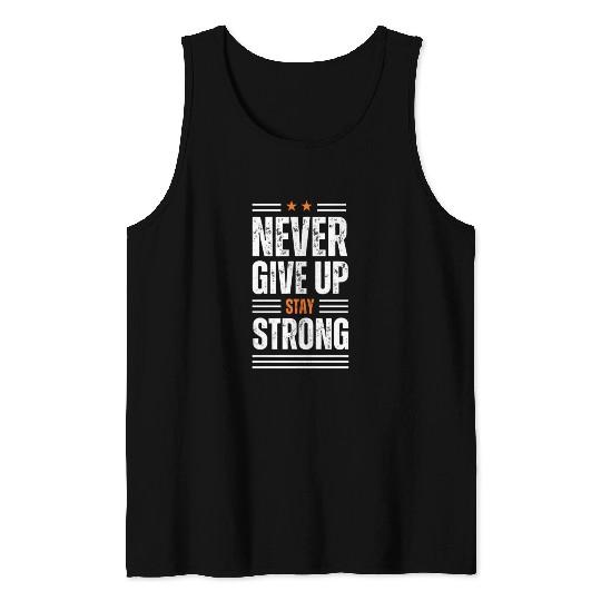 White Never Give up Tank Tops 100% cotton