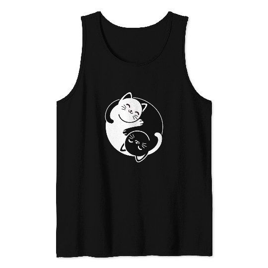 Yin and Yang Cats Tank Tops