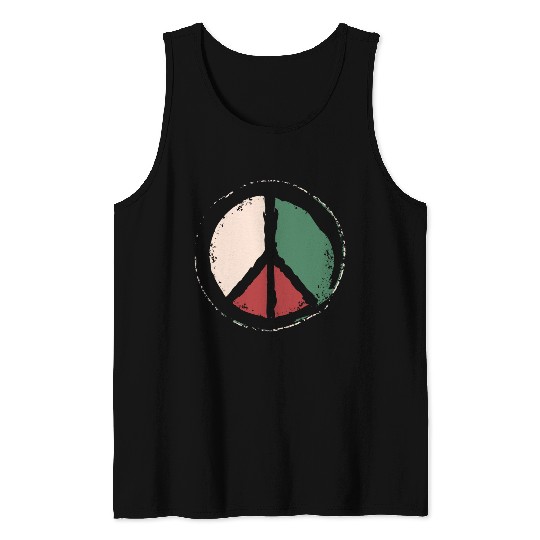 Free Palestine - Peace Symbol Tank Tops