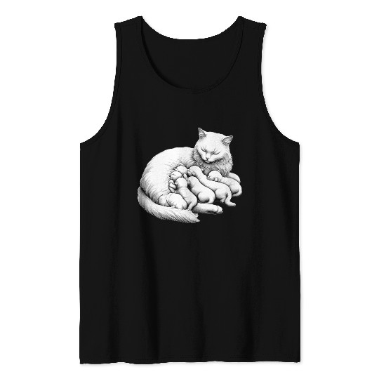 Breastfeeding Mother Cat Tank Tops