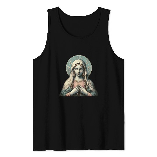 Serene Madonna ic Image Tank Tops