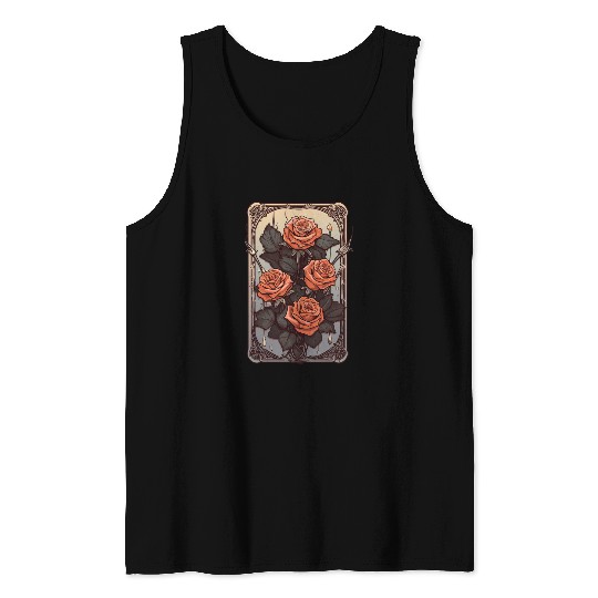 Rose Tarot Card Reader Astrology Occult Tank Tops