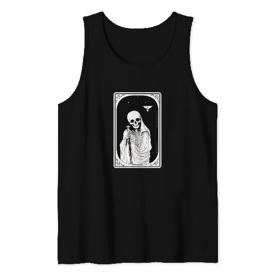 Skeleton Tarot Card Reader Astrology Occult Tank Tops