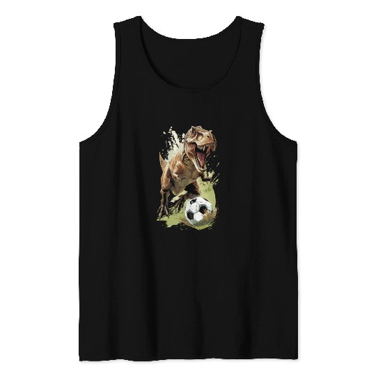 Soccer Ball Trex Dinosaur T-Rex Tank Tops