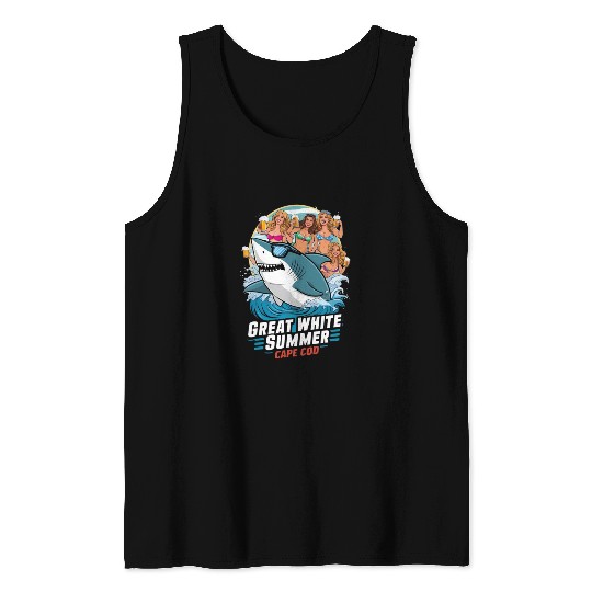 Stylish Great White Shark Tank Tops (Cape Cod)