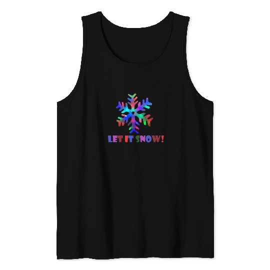 Let it Snow! (Colorful Snowflake Design) Tank Tops