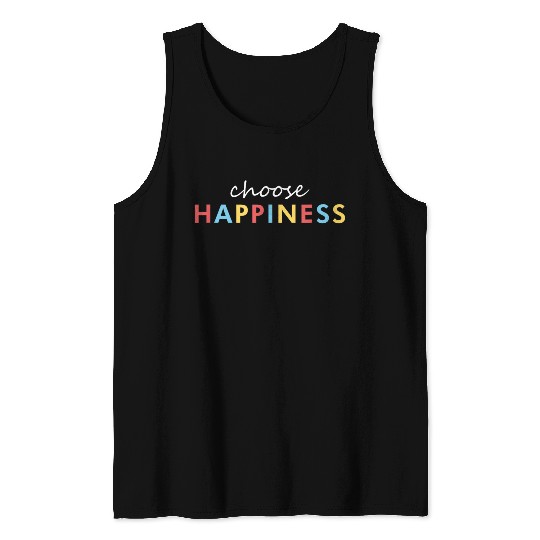 Vintage Retro Choose Happiness Tank Tops