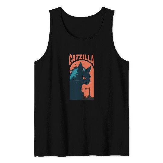Catzilla king of Cat monster Tank Tops