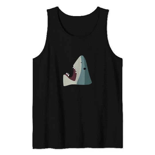 Shark Stepping On A Brick Toy Funny Internet Meme Tank Tops