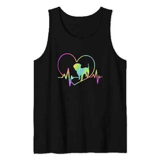Wirehaired Dachshund Heartbeat Dog Silhouette Tank Tops