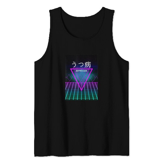 aesthetic vaporwave clothes depressed Tank Tops