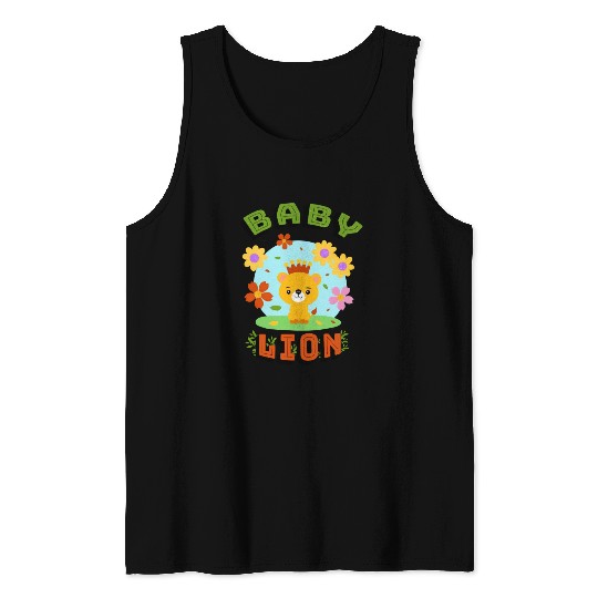 Cute baby lion Tank Tops