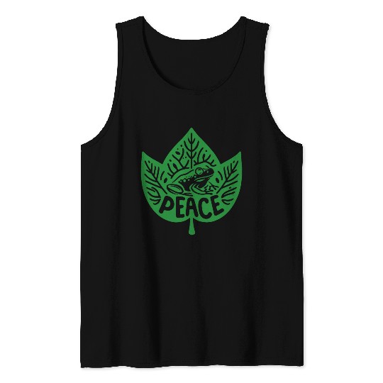 Peaceful Frog - Green version Tank Tops