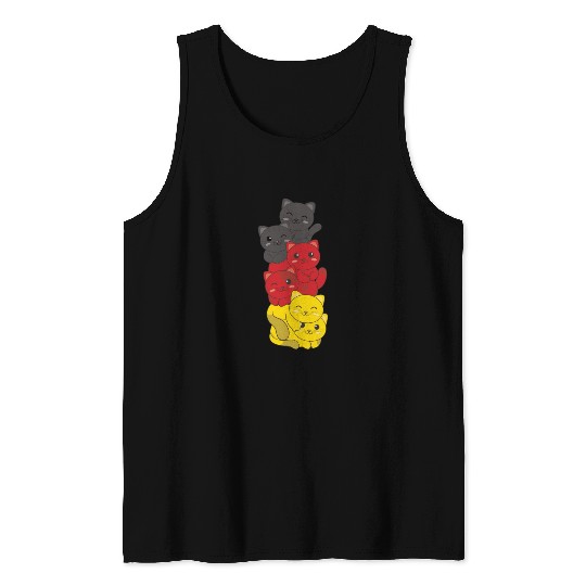 German Flag Cat German Germany Cats Tank Tops