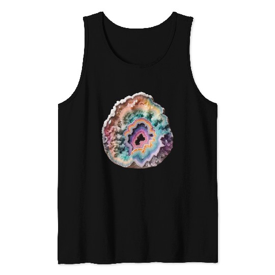 Fantasy Pastel Rainbow Geo Stone Crystal Tank Tops