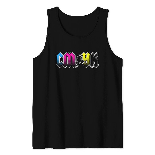 CMYK Rock Band Graphic Designer Tank Tops