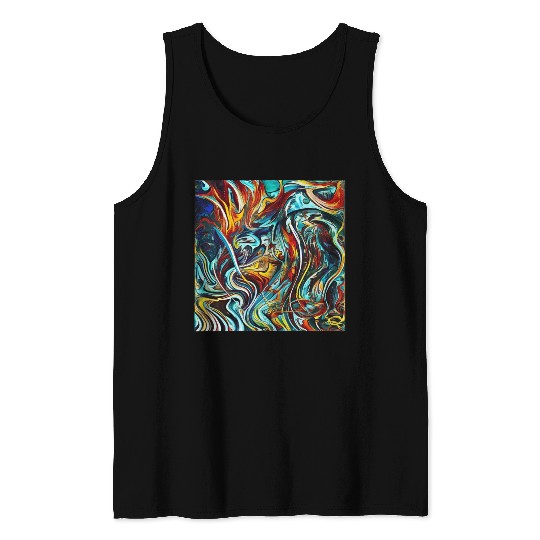 Multi abstrack Tank Tops