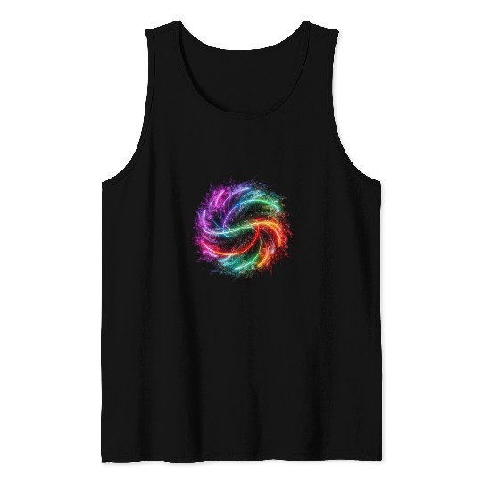 Neon color ai particles Tank Tops