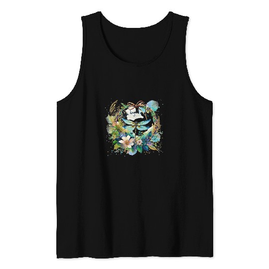 One day at a time dragonfly floral Tank Tops