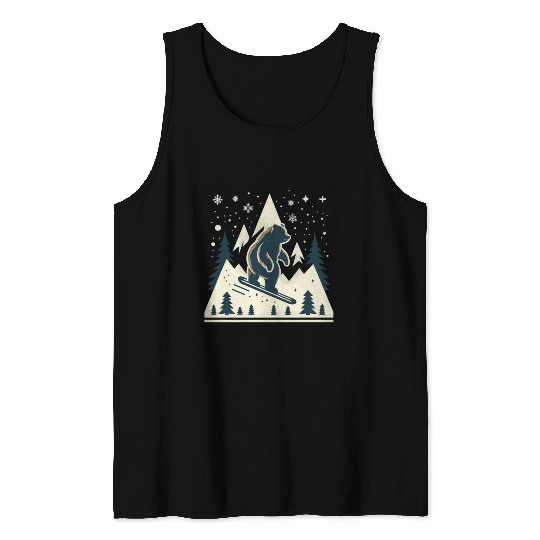 Skiing Grizzly Tank Tops
