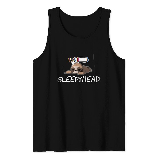 Sleepyhead funny meme sloth Tank Tops