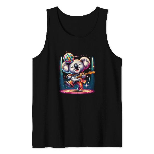 Disco Ball Guitar Koala Tank Tops