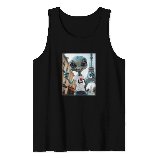 A Alien in Paris. I love Paris Tank Tops