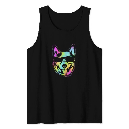 Retro Australian Cattle Dog With Sunglasses Tank Tops