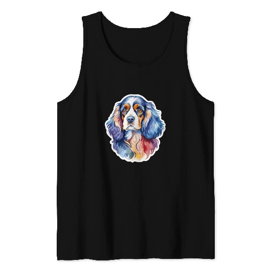 American Cocker Spaniel Watercolor Tank Tops