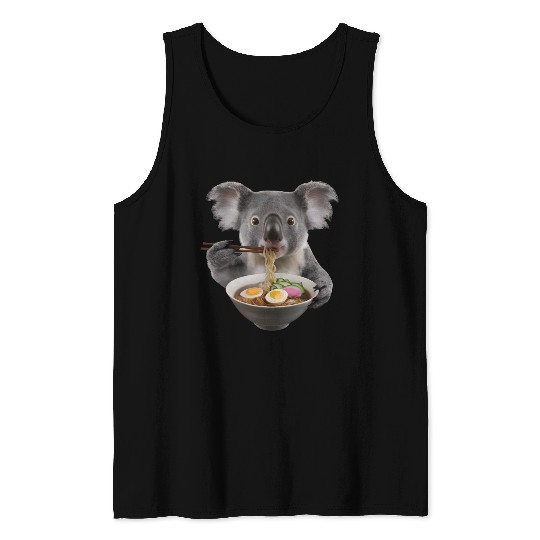Koala Eating Ramen Realistic Tank Tops