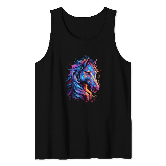 Horse Beautiful Graphic Tank Tops