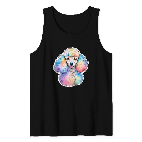 Poodle Watercolor Tank Tops