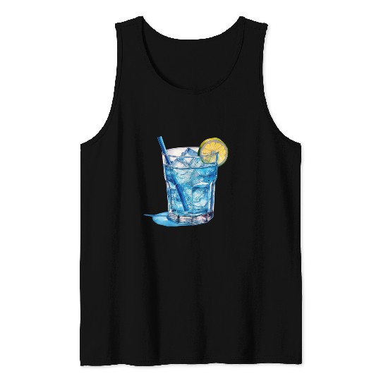 Blue Cocktail Tank Tops