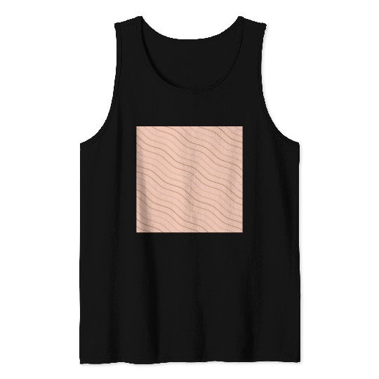 Peach and Brown Wavy Line Pattern Design Tank Tops