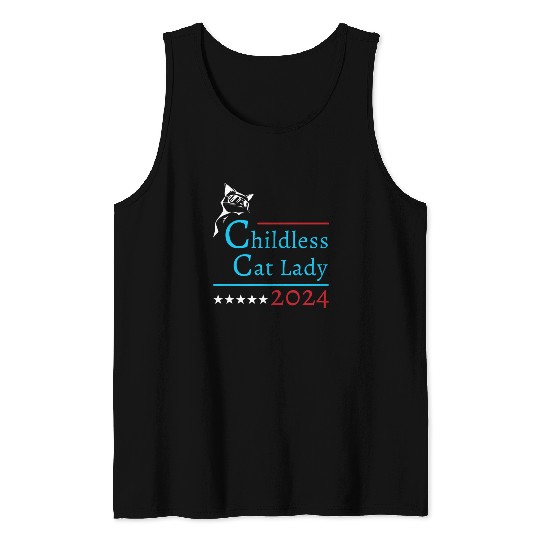 "Childless Cat Lady" Kamala Harris 2024 Tank Tops