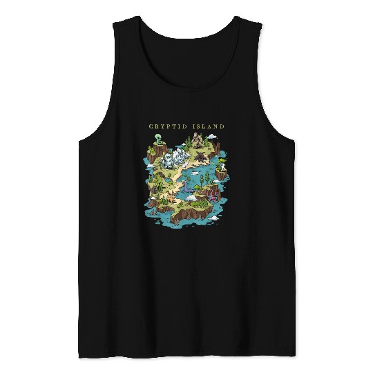 Cryptid Bigfoot Loch Ness Monster Mothman Jersey Tank Tops