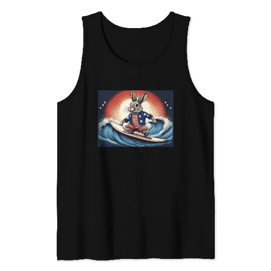 Stars & Stripes Surfer Bunny Tank Tops