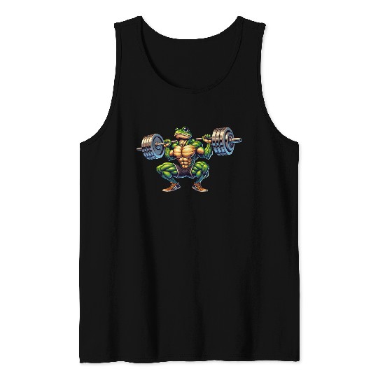 Frog Toad Fitness Barbell Gym Workout Training Tank Tops