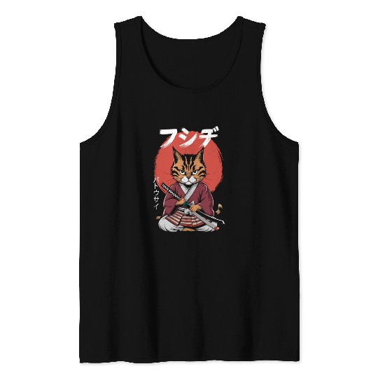 Neko Battousai Samurai Cat Classic Tank Tops