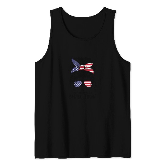 Try That In a Small Town US Flag Girl Tank Tops