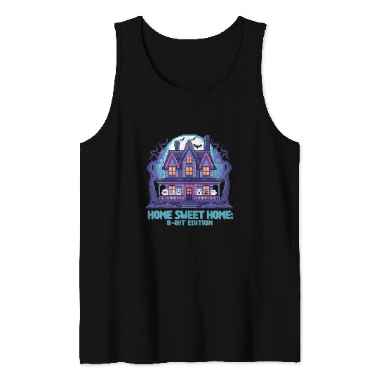8 Bit Haunted House 01 Tank Tops
